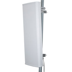 3.3 to 4.2 GHz, 4.9 to 6.4 GHz, 4-port WISP Sector Antenna, 17 and 19 dBi, 65-degree, 2 x 2 N-type female, +/- 45 dual Polarization