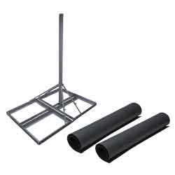 Picture of Non-Penetrating Peak Roof Mount with 2 Rubber Mats, 1-pole Version, 60-inch Mast, Galvanized Steel with Powder Coating