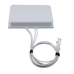 Picture of 2400-2500, 3300-3800, 5150-7125 MHz Flat Panel MIMO Antenna, 6 dBi Gain, 4 RP SMA Male Connectors
