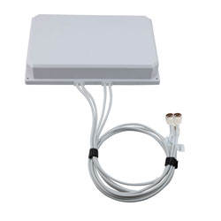 Picture of 2400-2500, 3300-3800, 5150-7125 MHz Flat Panel MIMO Antenna, 6 dBi Gain, 4 N Type Male Connectors