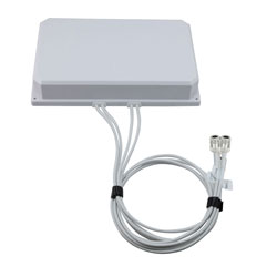 Picture of 2400-2500, 3300-3800, 5150-7125 MHz Flat Panel MIMO Antenna, 6 dBi Gain, 4 N Type Female Connectors