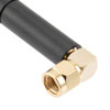 Picture of 2.4 GHz to 2.5 GHz Stubby Antenna, Monopole, 90-degree angle, RP SMA Male Connector, 2 dBi Gain